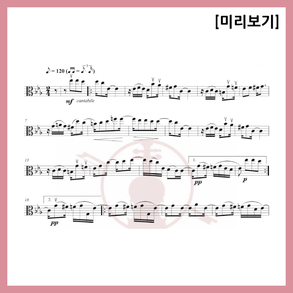 [Duo] William Bolcom - Graceful Ghost Sheet Music Violin Viola Cello
